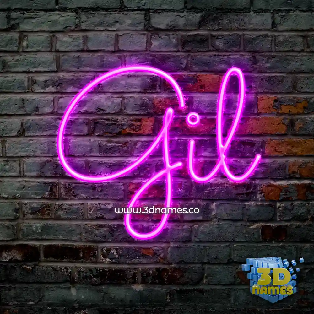 gil in Pink Neon style - 3D name wallpaper