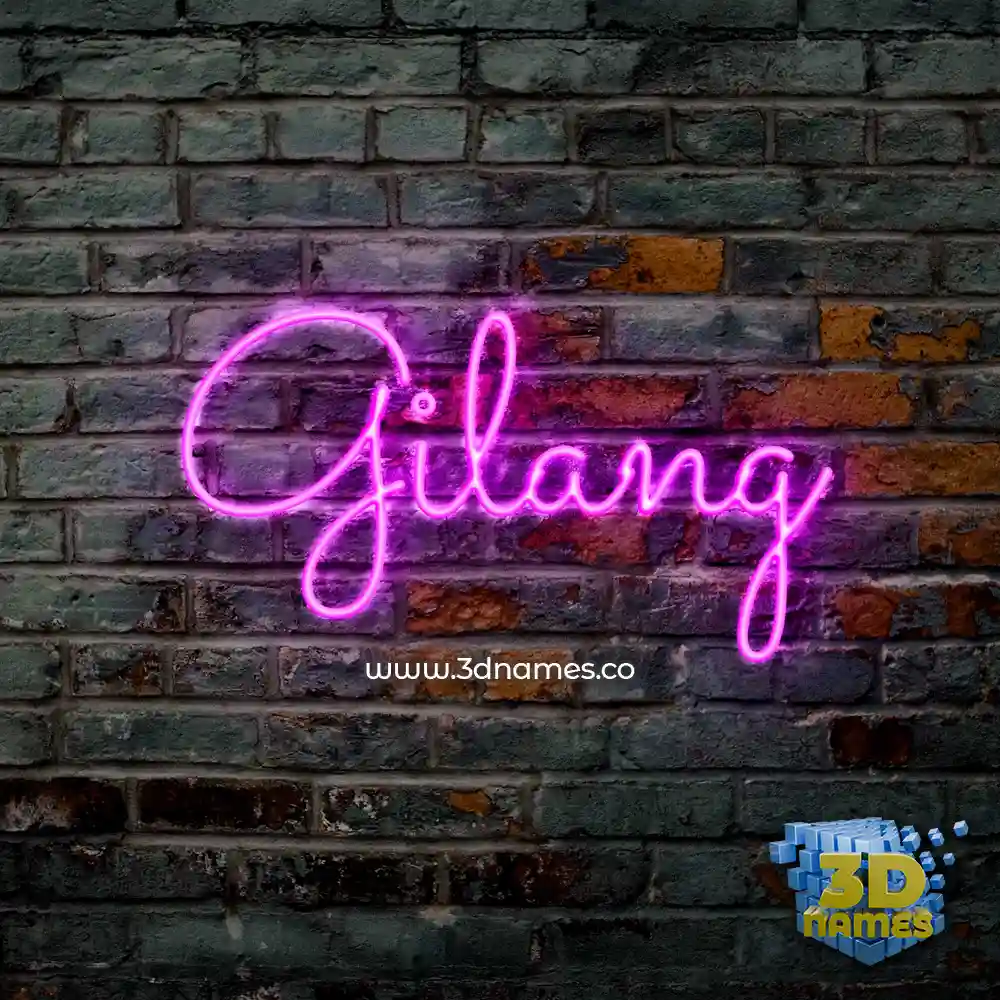 gilang in Pink Neon style - 3D name wallpaper