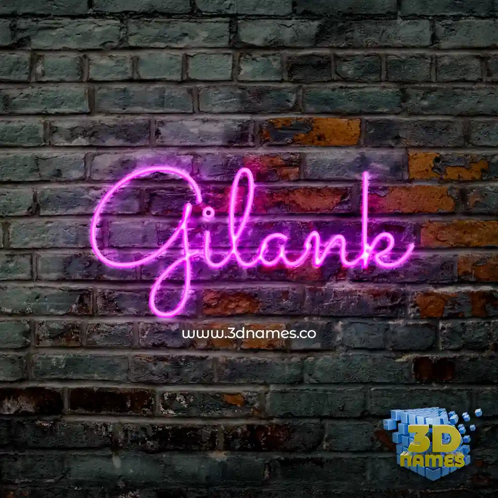 gilank in Pink Neon style - 3D name wallpaper