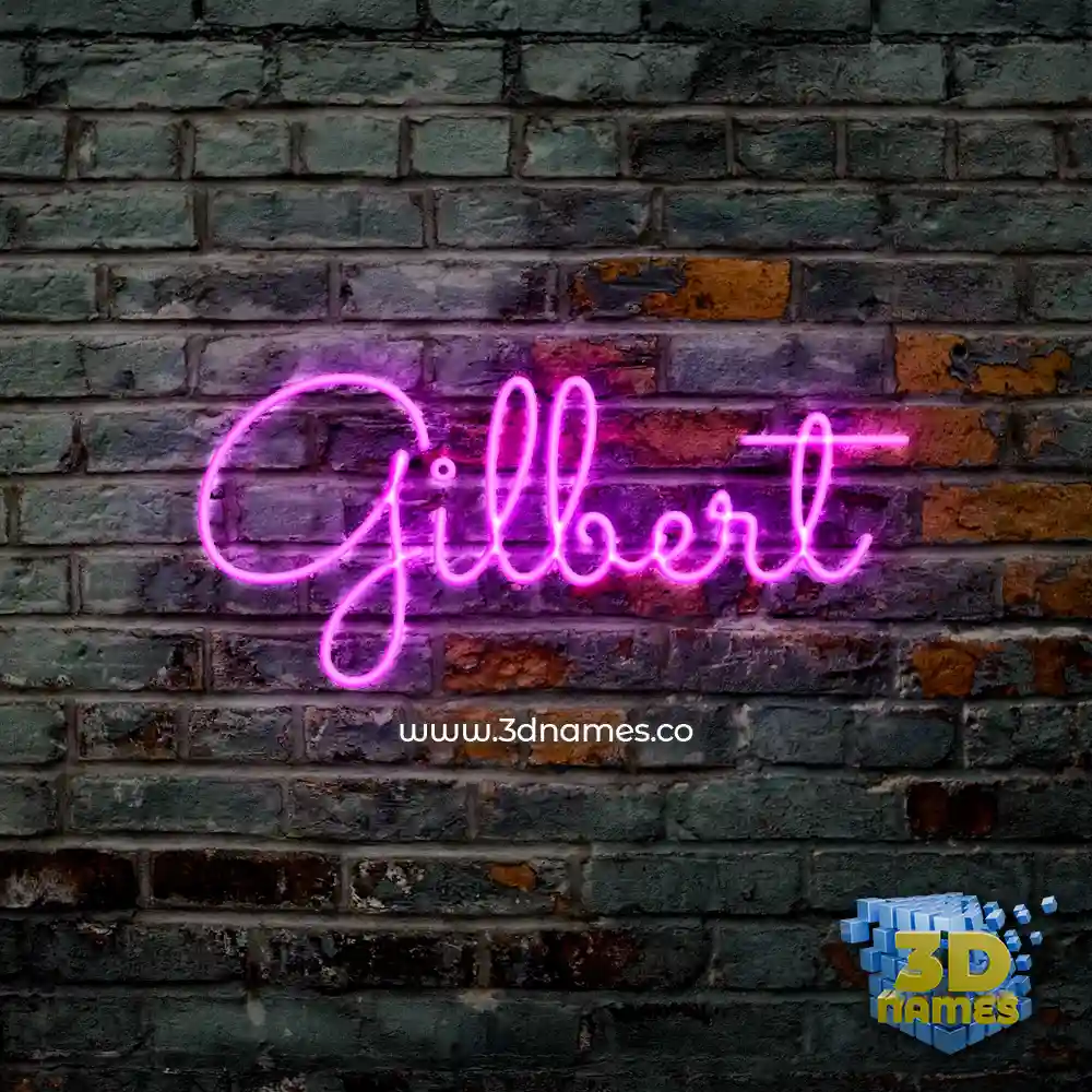 gilbert in Pink Neon style - 3D name wallpaper