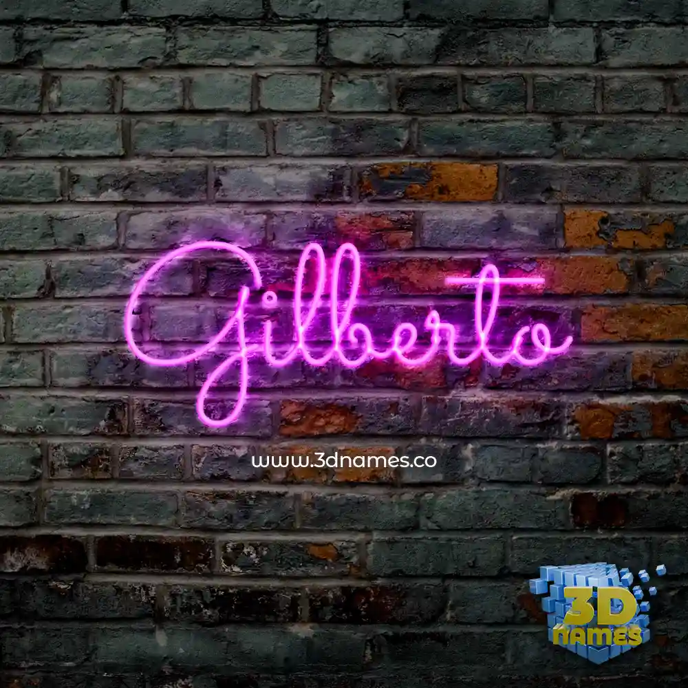 gilberto in Pink Neon style - 3D name wallpaper