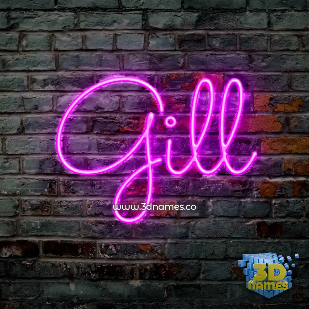 gill in Pink Neon style - 3D name wallpaper