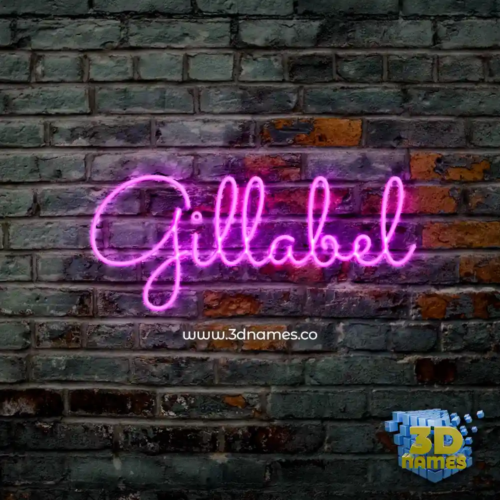 gillabel in Pink Neon style - 3D name wallpaper