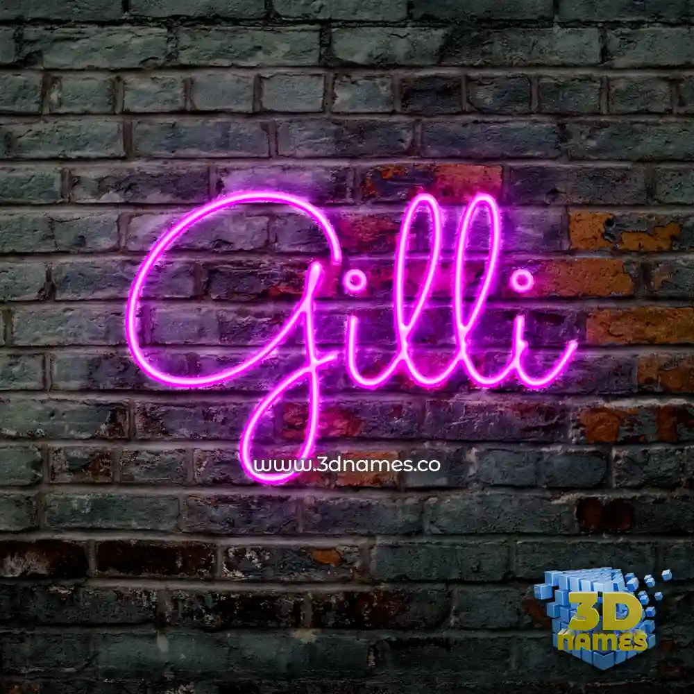 gilli in Pink Neon style - 3D name wallpaper