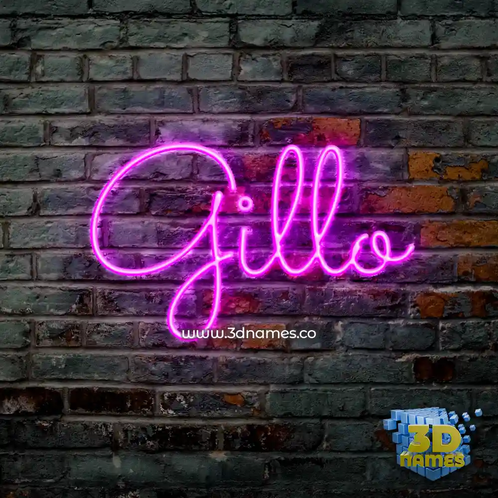 gillo in Pink Neon style - 3D name wallpaper