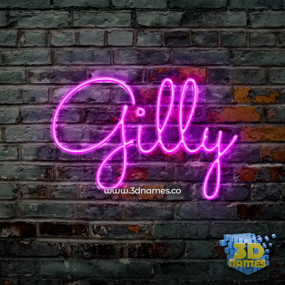 gilly in Pink Neon style - 3D name wallpaper