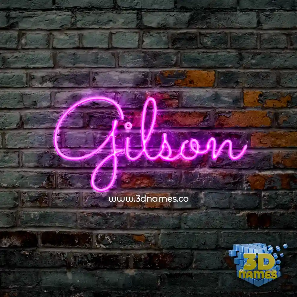gilson in Pink Neon style - 3D name wallpaper