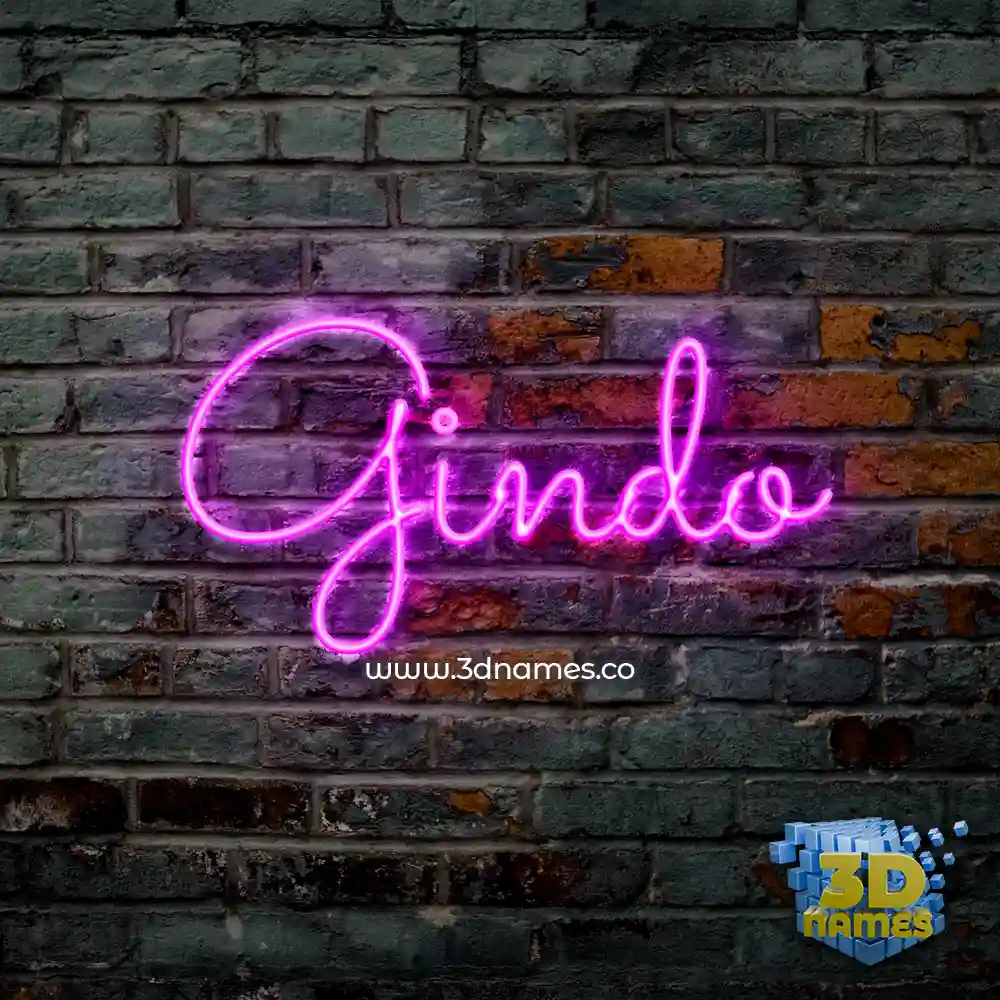 gindo in Pink Neon style - 3D name wallpaper