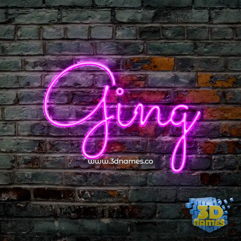 ging in Pink Neon style - 3D name wallpaper
