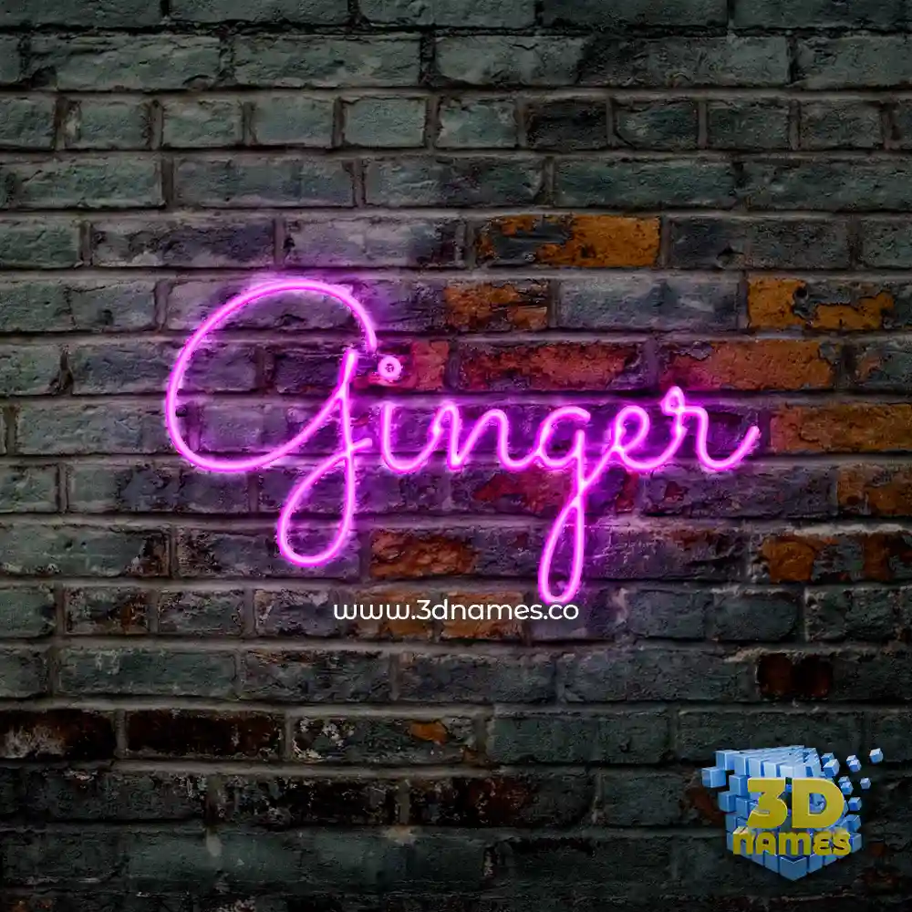 ginger in Pink Neon style - 3D name wallpaper