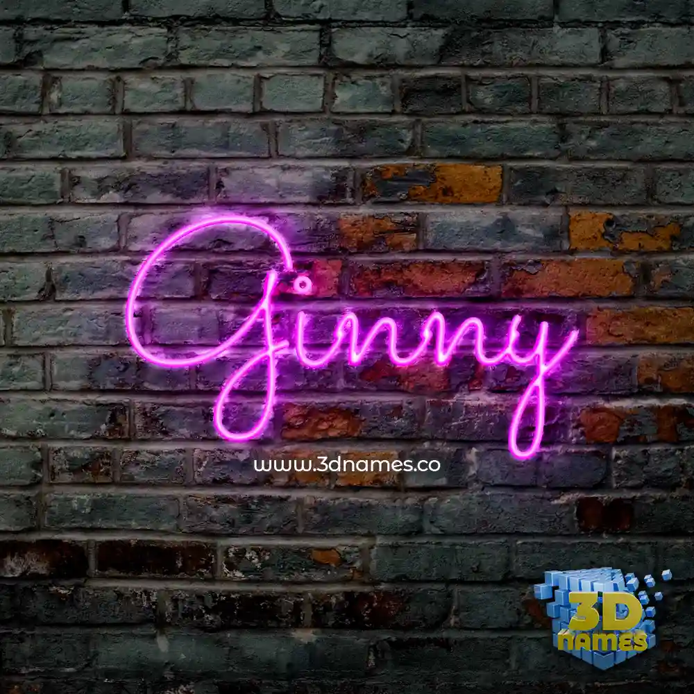 ginny in Pink Neon style - 3D name wallpaper