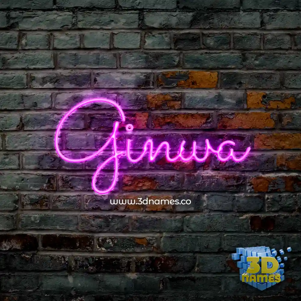 ginwa in Pink Neon style - 3D name wallpaper