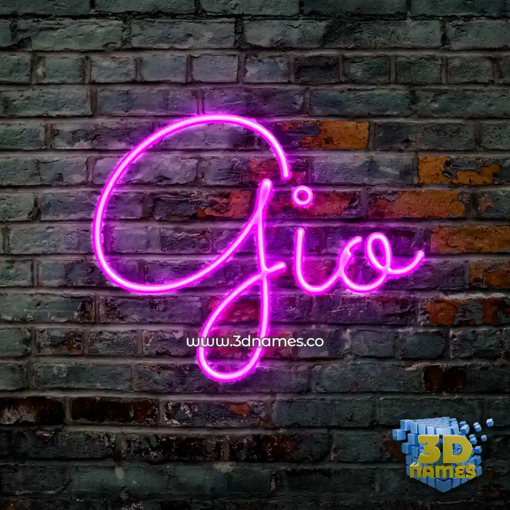 gio in Pink Neon style - 3D name wallpaper