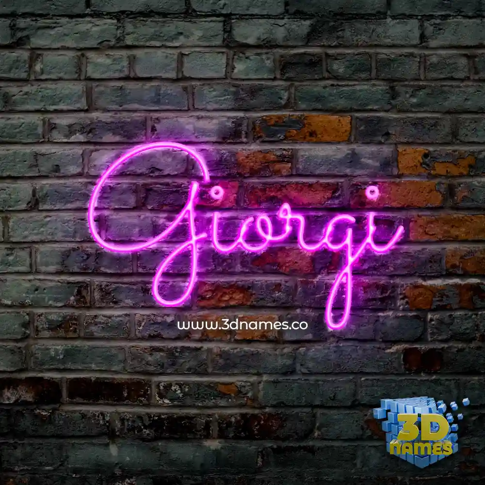 giorgi in Pink Neon style - 3D name wallpaper