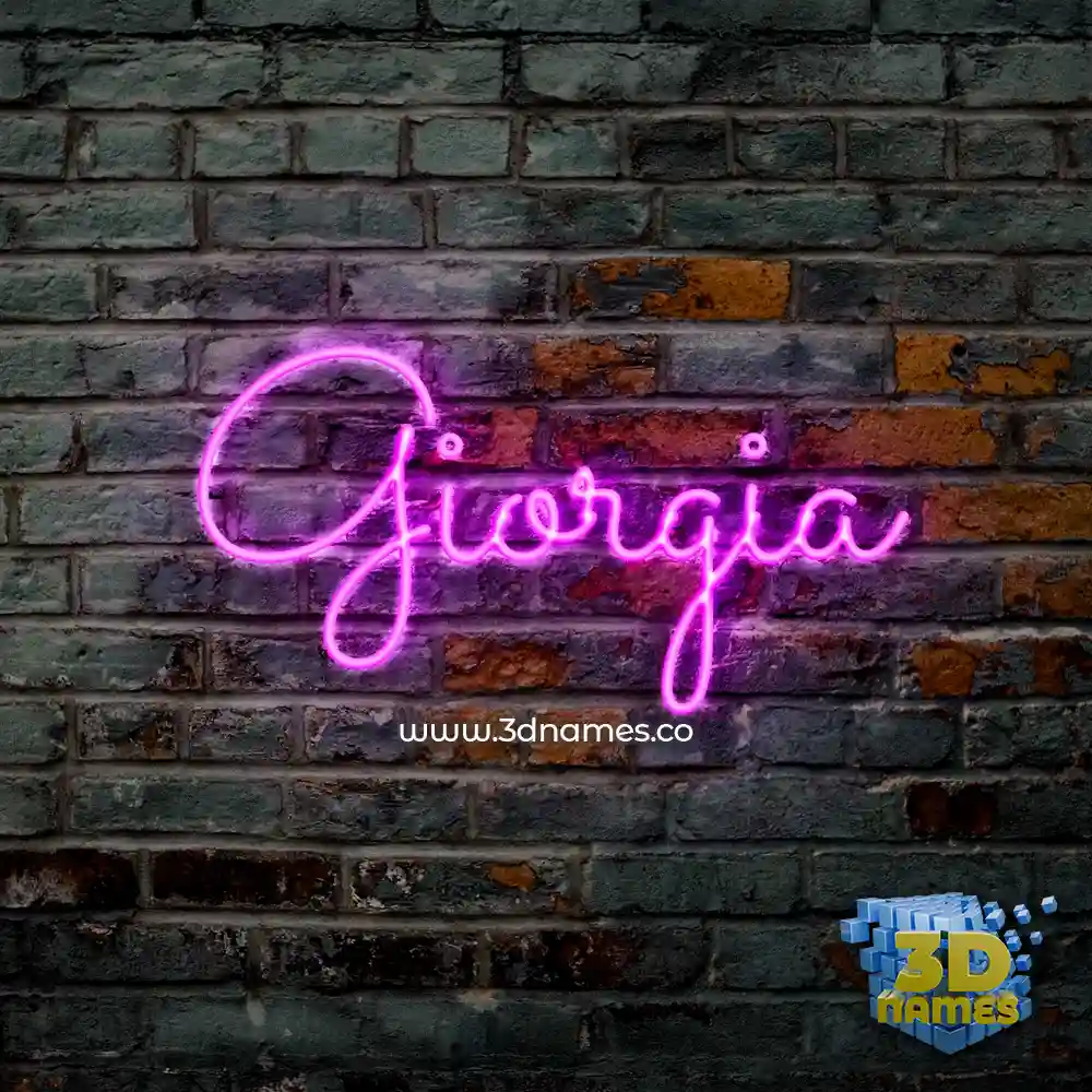 giorgia in Pink Neon style - 3D name wallpaper