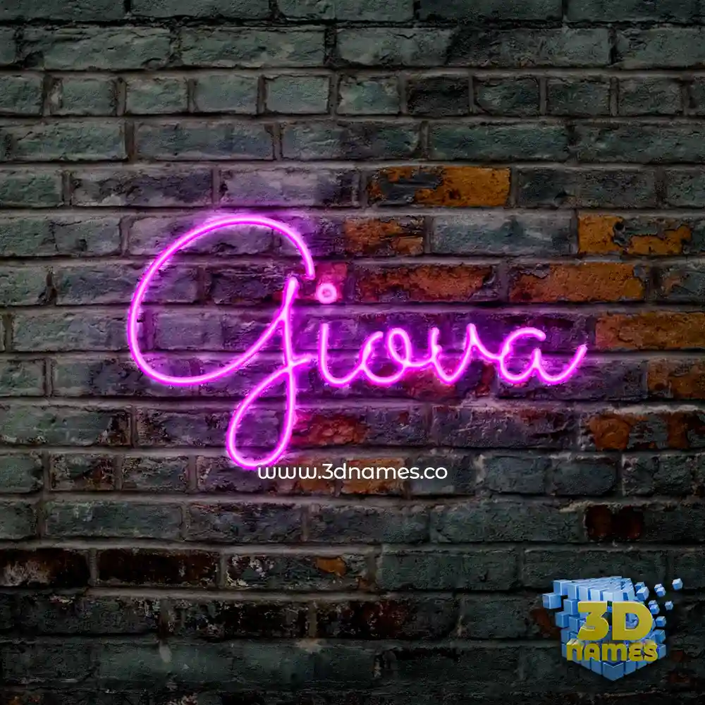 giova in Pink Neon style - 3D name wallpaper