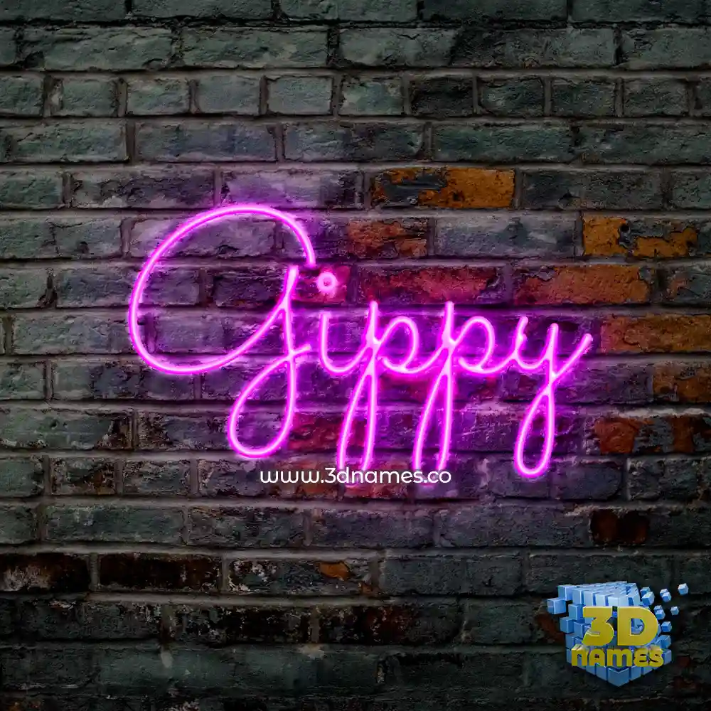 gippy in Pink Neon style - 3D name wallpaper