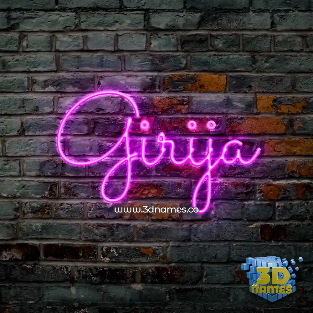 girija in Pink Neon style - 3D name wallpaper