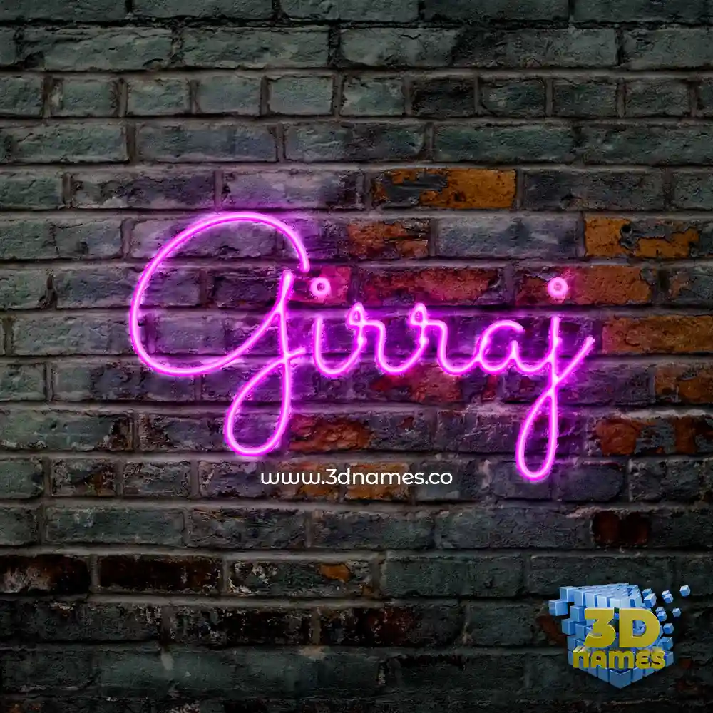 girraj in Pink Neon style - 3D name wallpaper