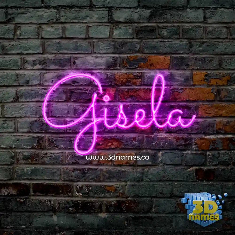 gisela in Pink Neon style - 3D name wallpaper