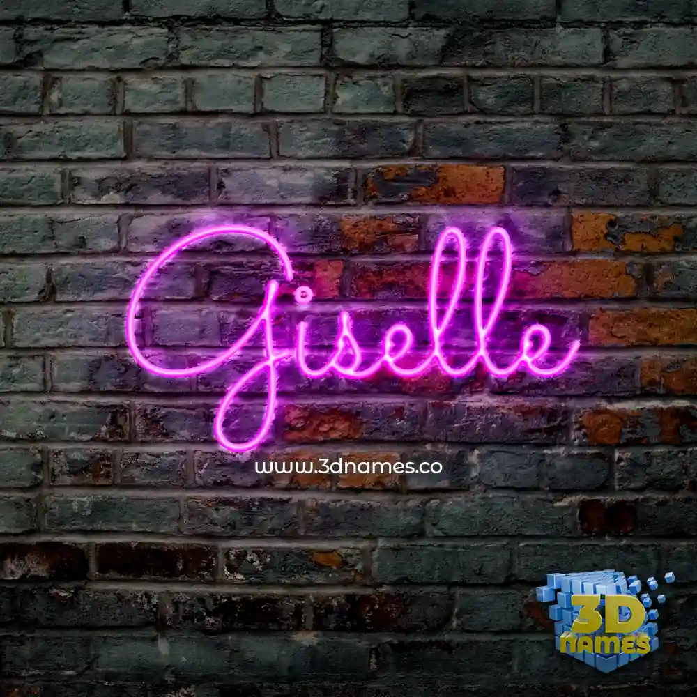 giselle in Pink Neon style - 3D name wallpaper