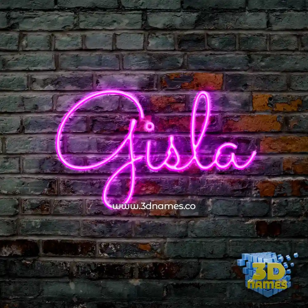 gisla in Pink Neon style - 3D name wallpaper