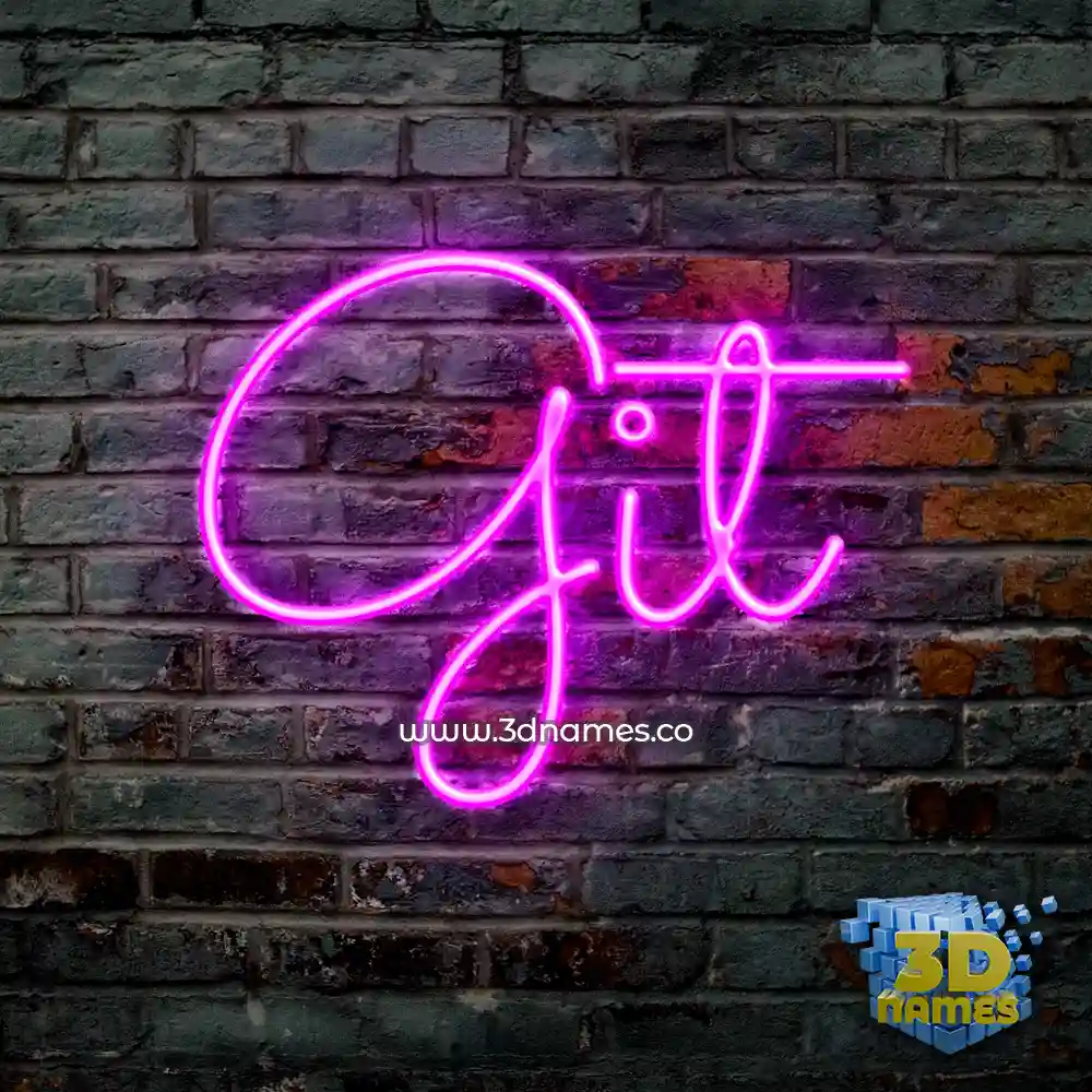 git in Pink Neon style - 3D name wallpaper