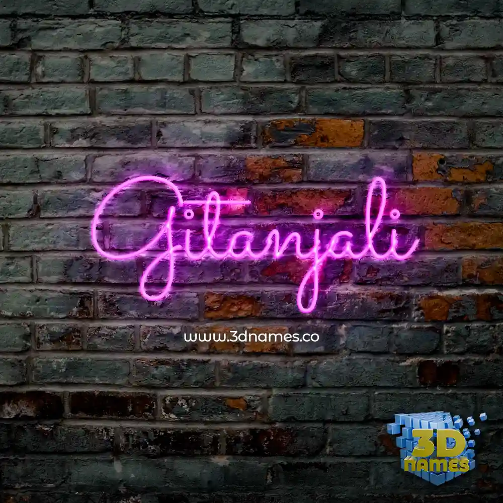 gitanjali in Pink Neon style - 3D name wallpaper