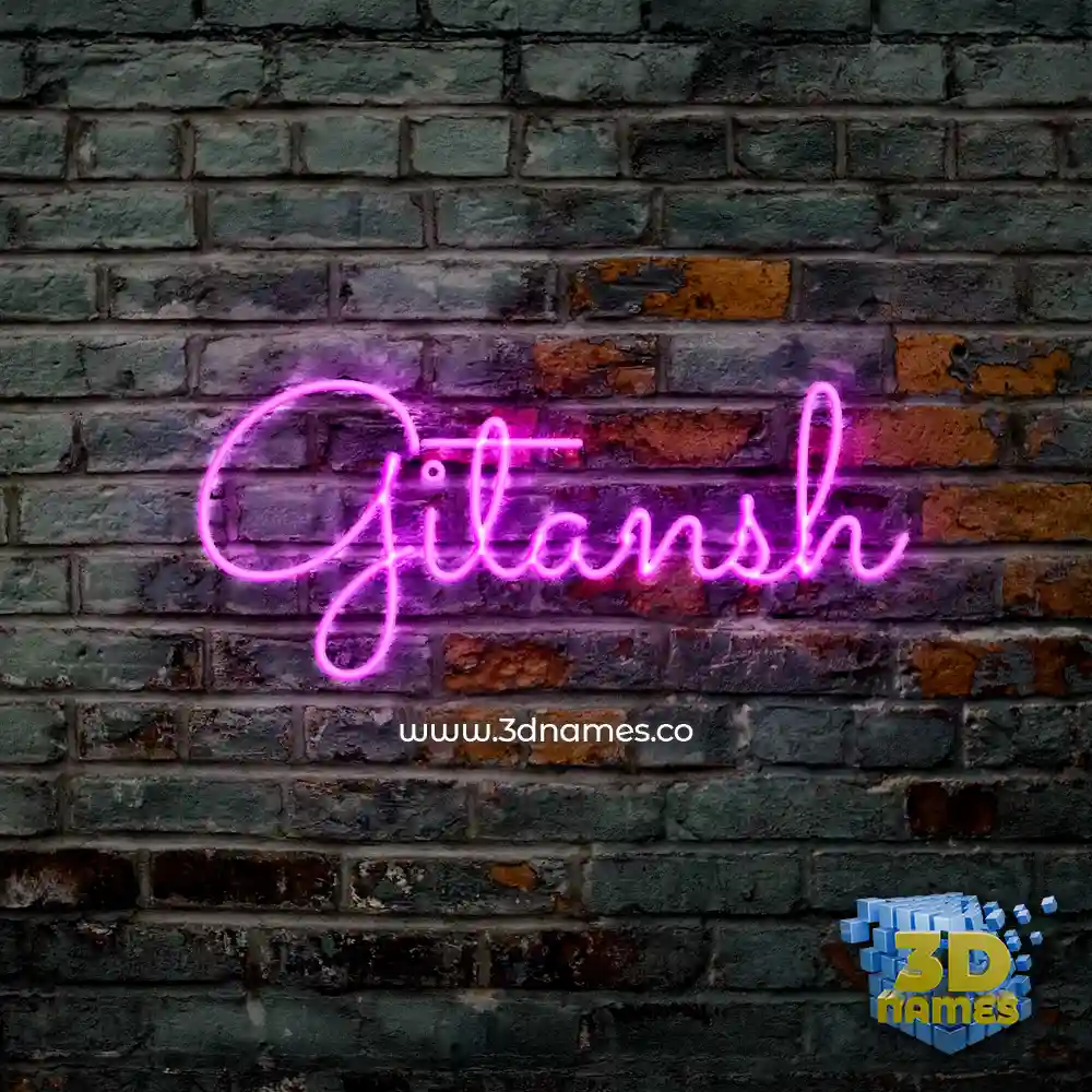 gitansh in Pink Neon style - 3D name wallpaper