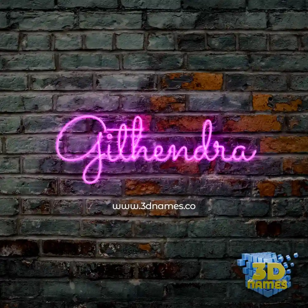 githendra in Pink Neon style - 3D name wallpaper