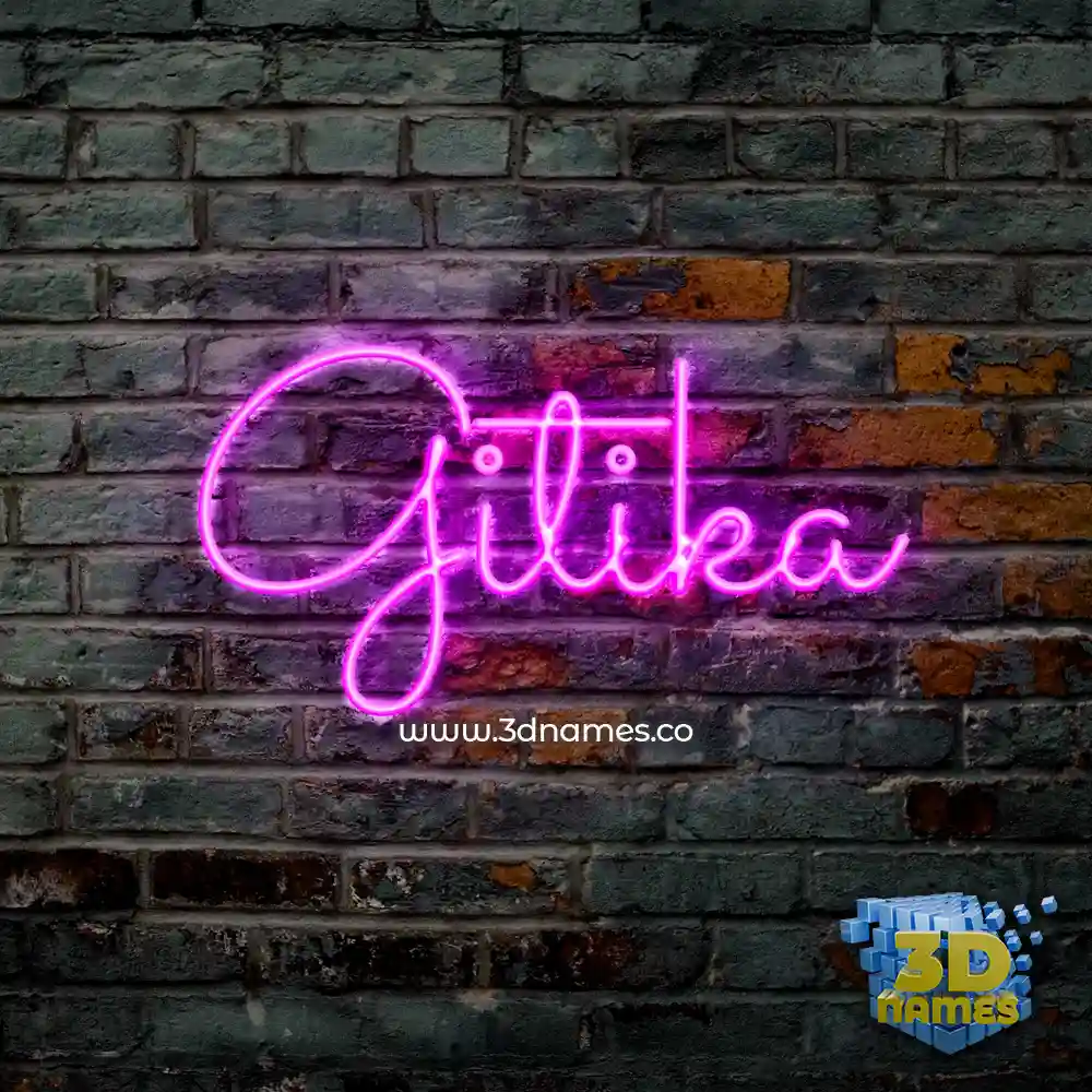 gitika in Pink Neon style - 3D name wallpaper