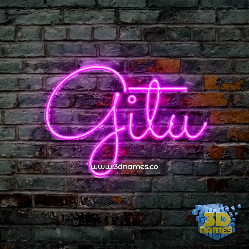 gitu in Pink Neon style - 3D name wallpaper