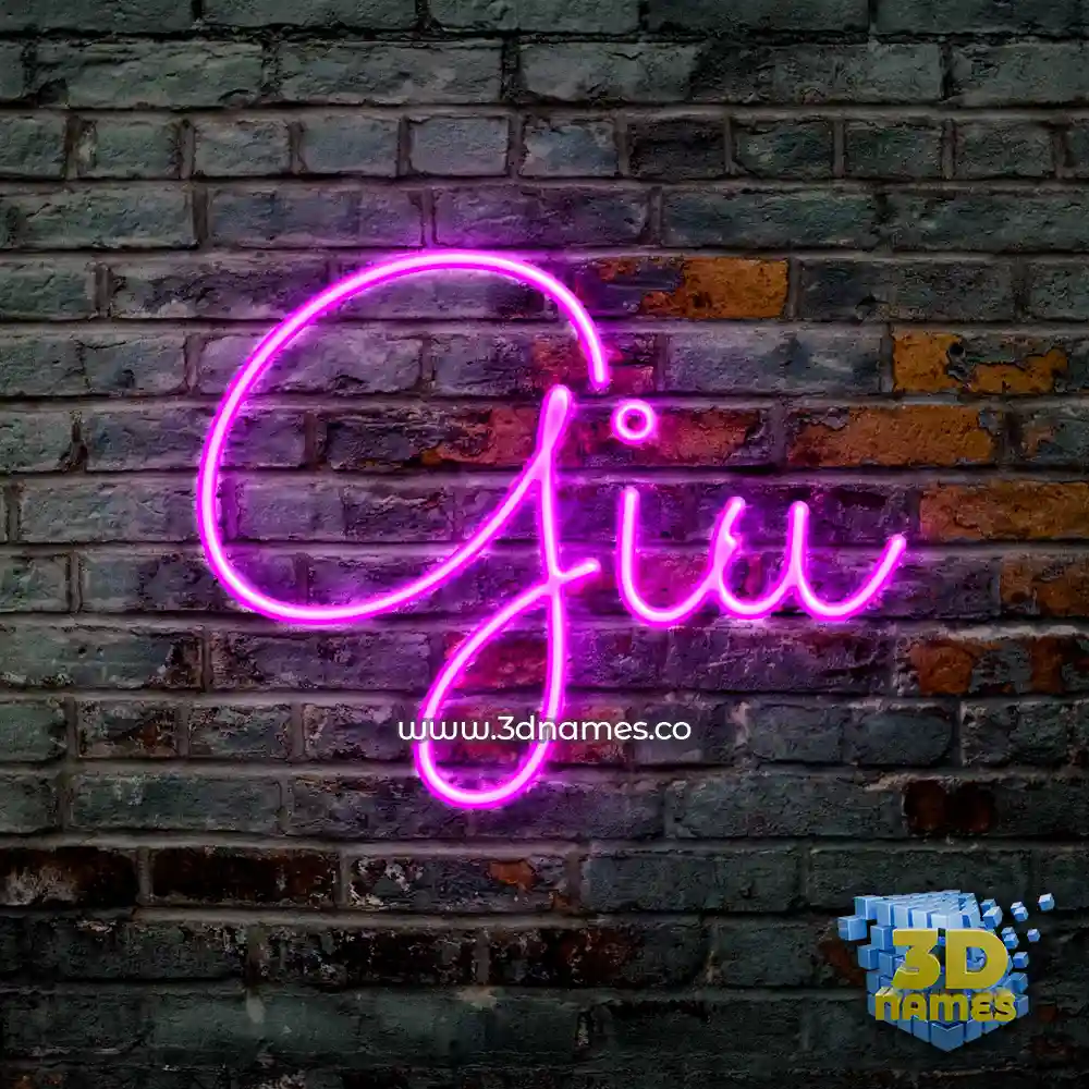 giu in Pink Neon style - 3D name wallpaper