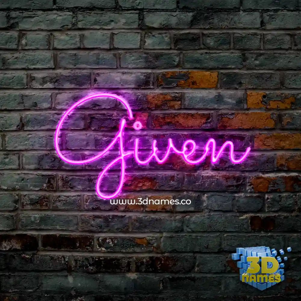 given in Pink Neon style - 3D name wallpaper