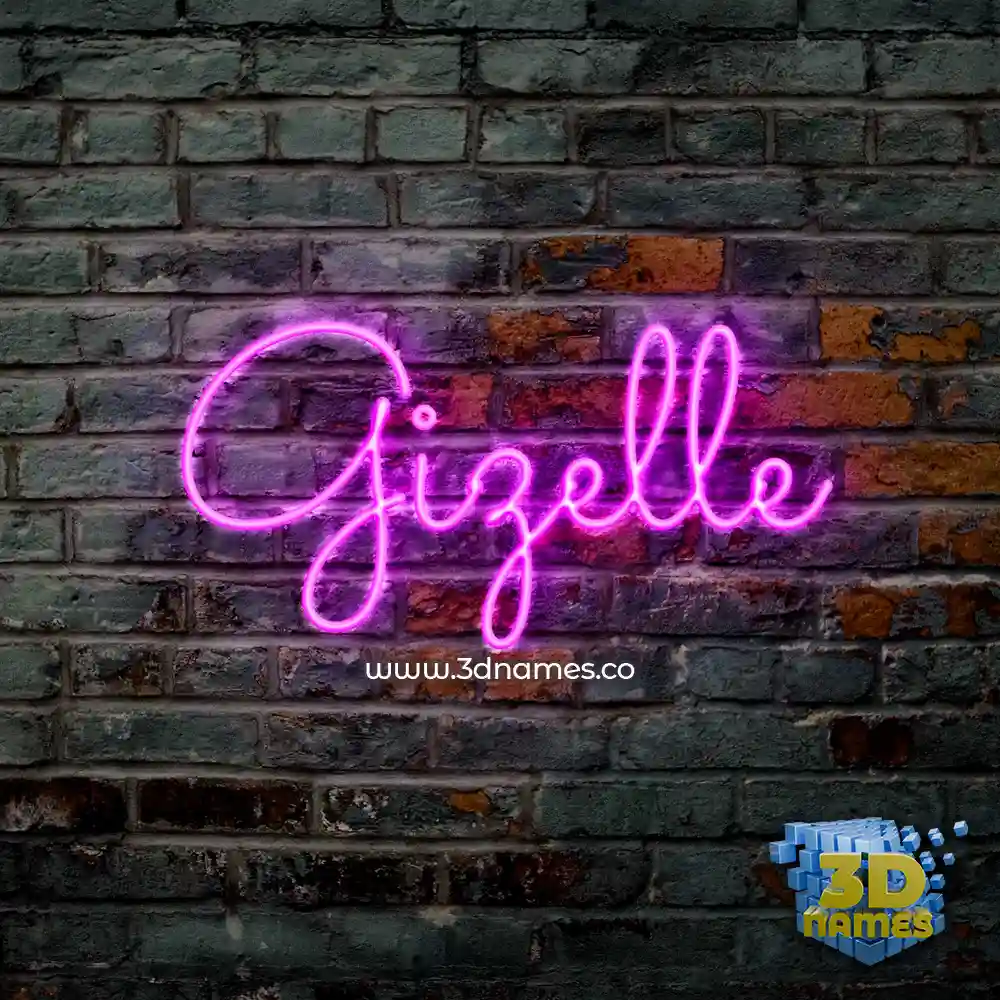 gizelle in Pink Neon style - 3D name wallpaper