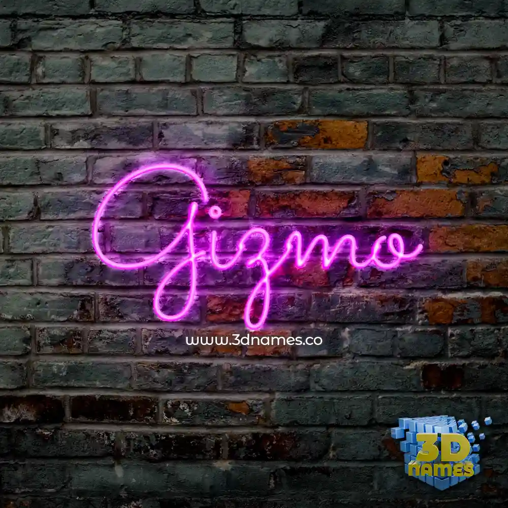 gizmo in Pink Neon style - 3D name wallpaper
