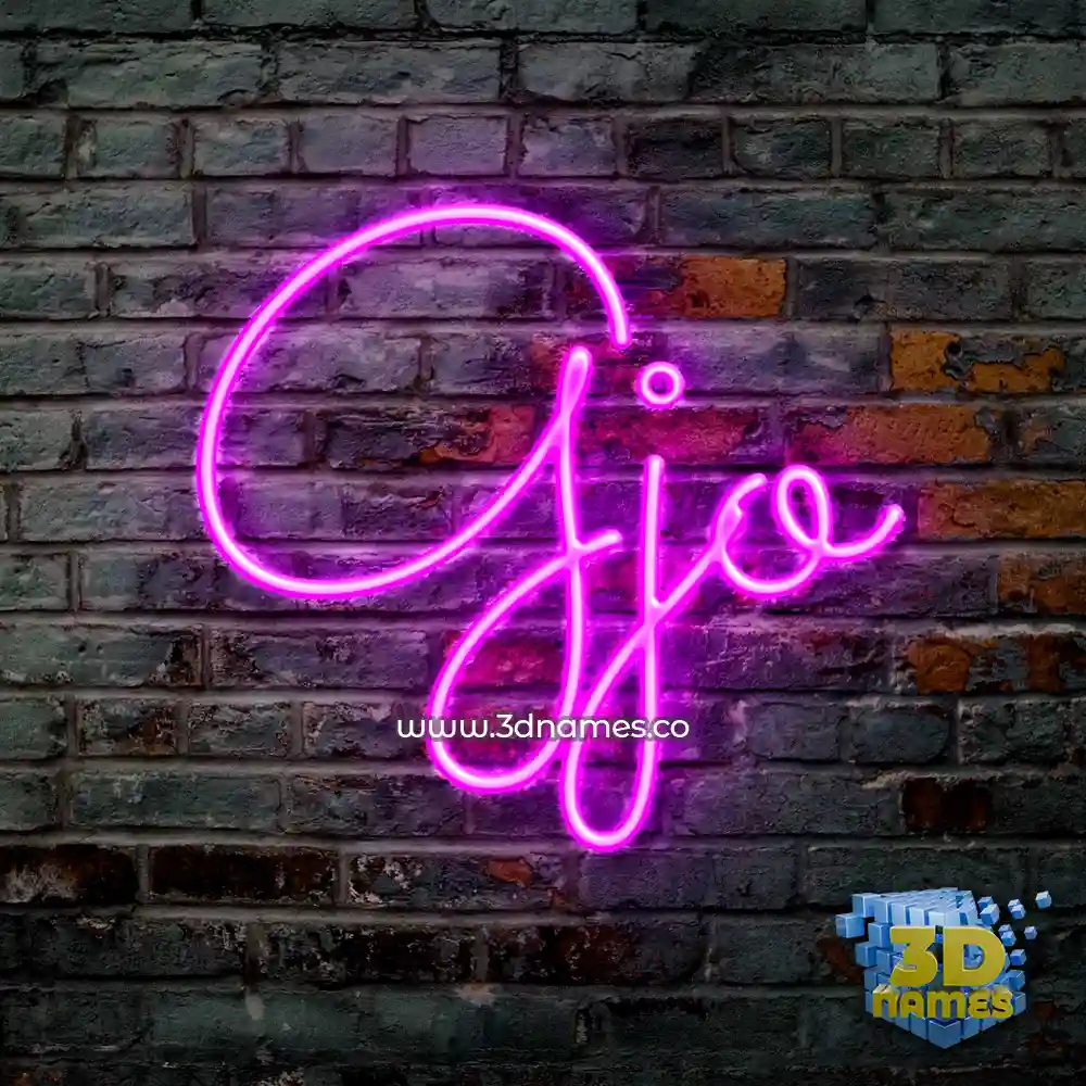 gjo in Pink Neon style - 3D name wallpaper