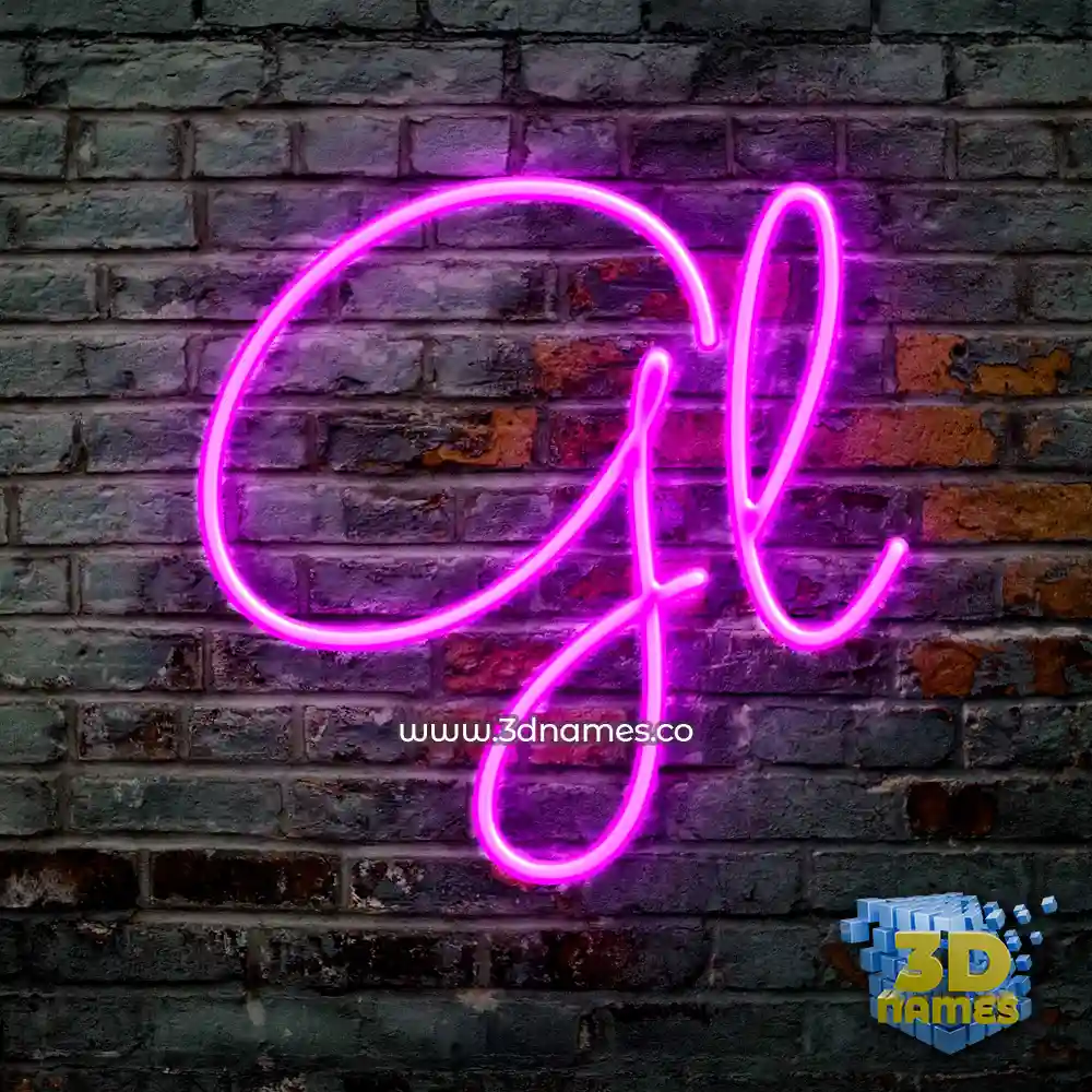 gl in Pink Neon style - 3D name wallpaper