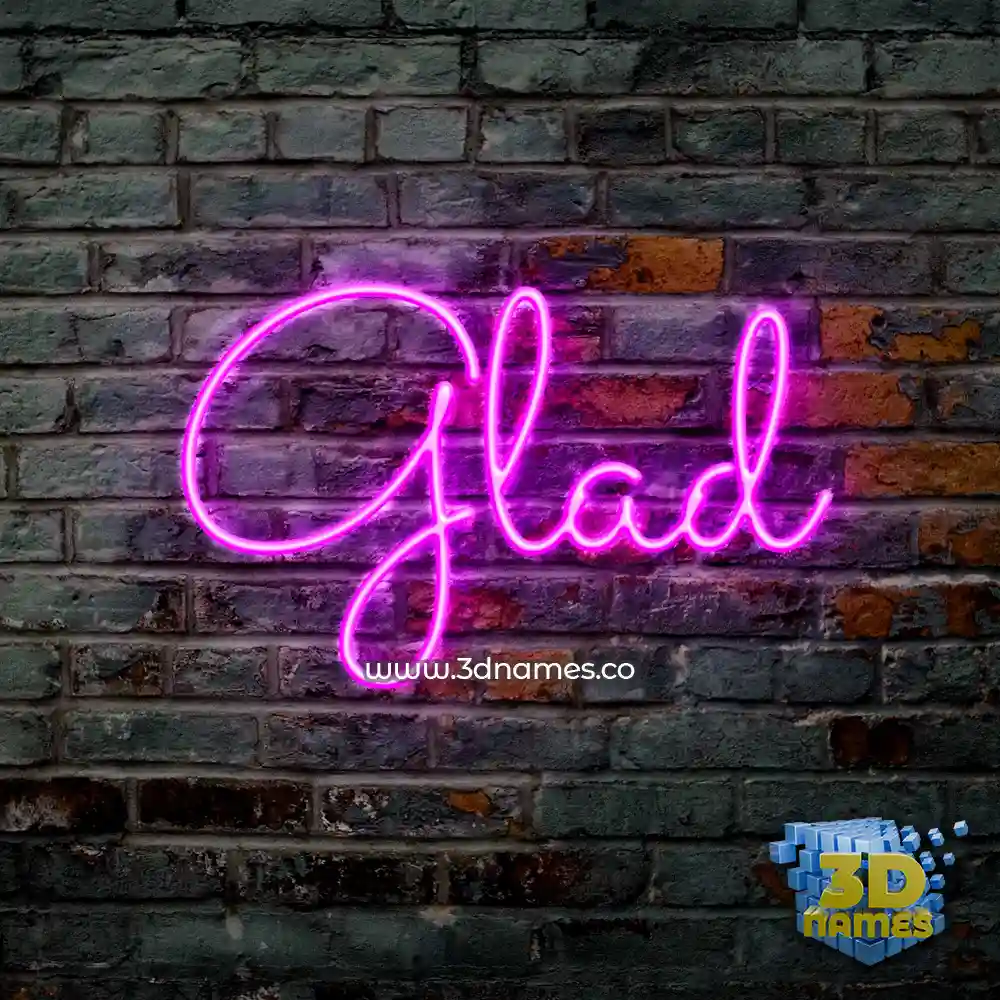 glad in Pink Neon style - 3D name wallpaper