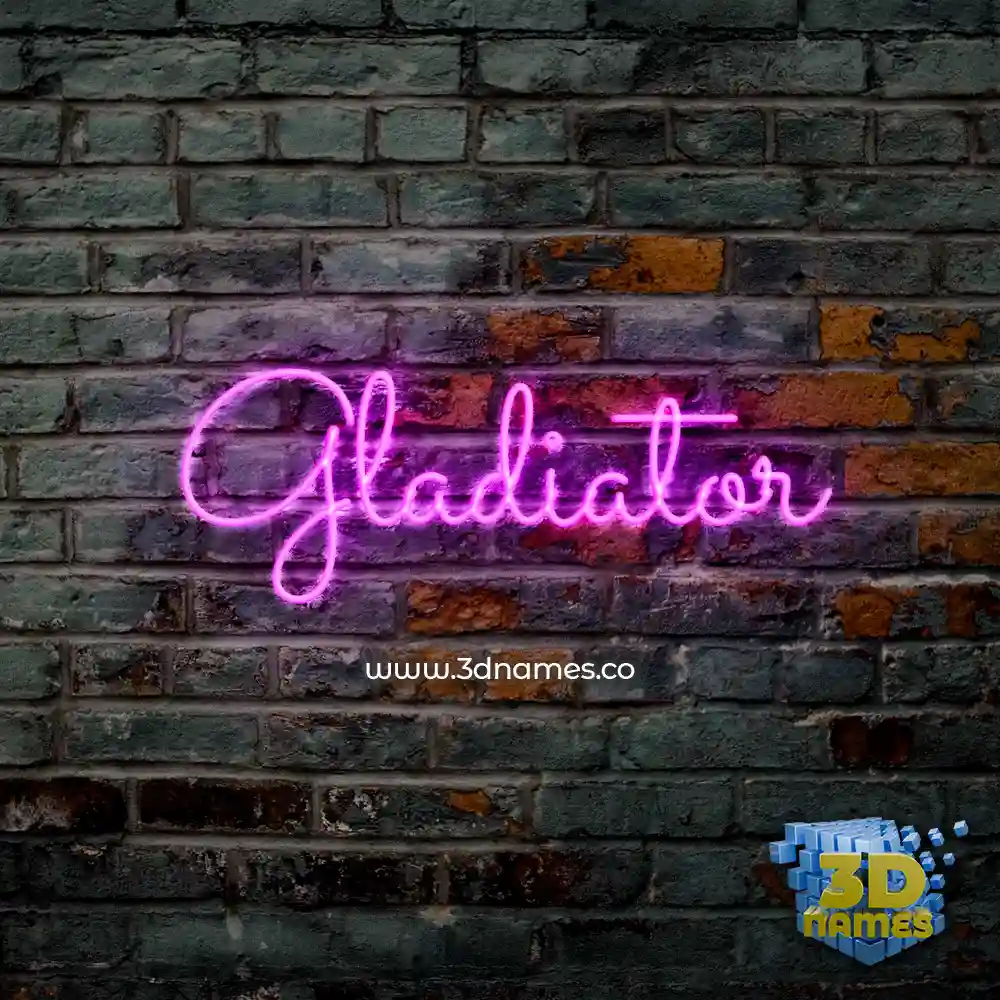 gladiator in Pink Neon style - 3D name wallpaper