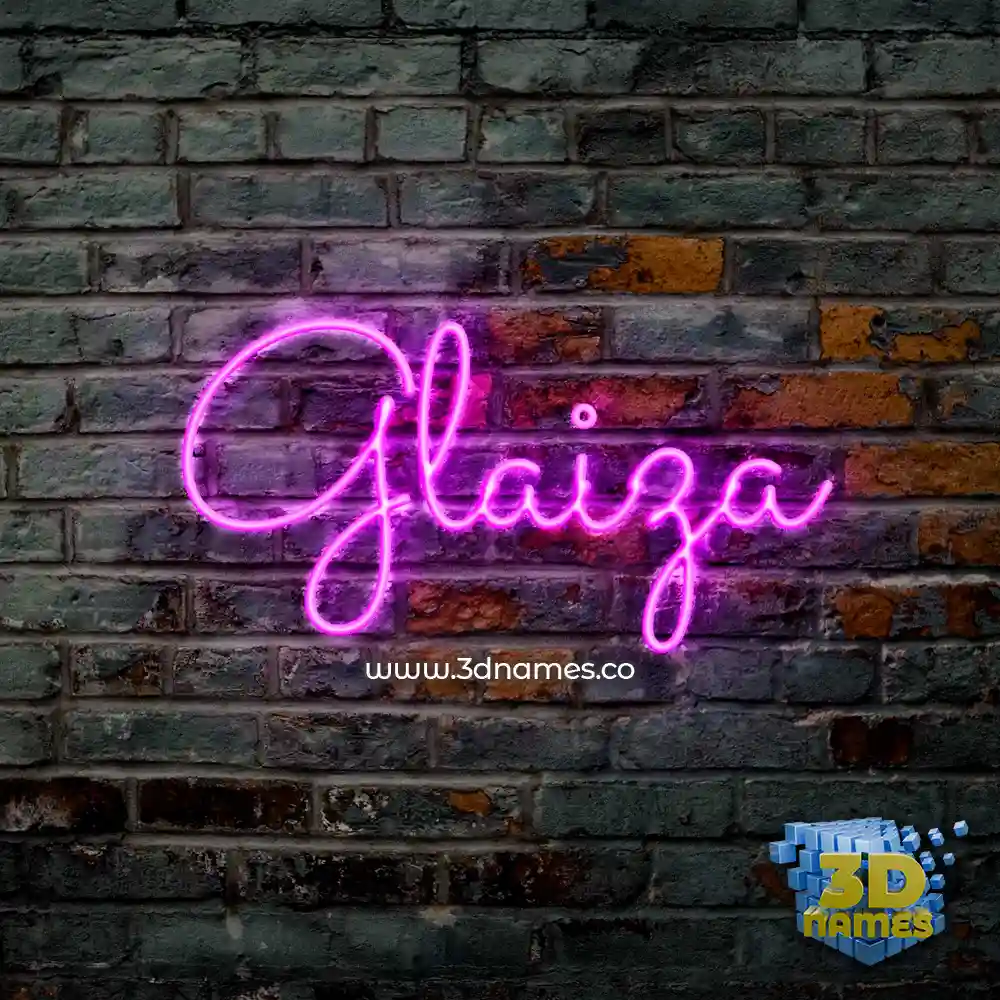 glaiza in Pink Neon style - 3D name wallpaper