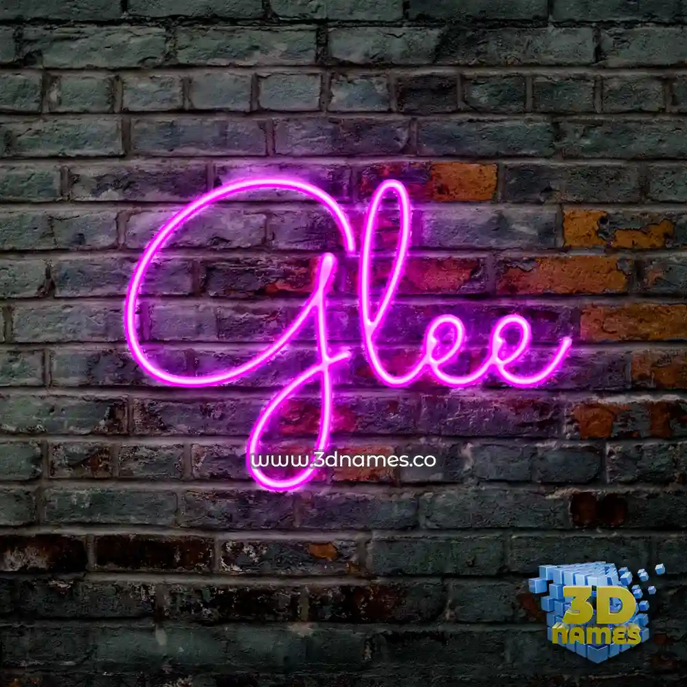 glee in Pink Neon style - 3D name wallpaper