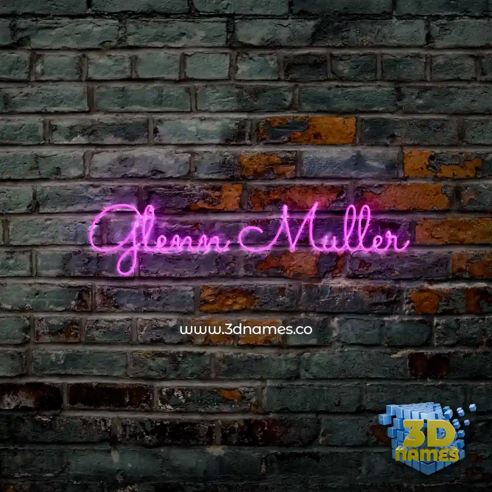 glenn muller in Pink Neon style - 3D name wallpaper