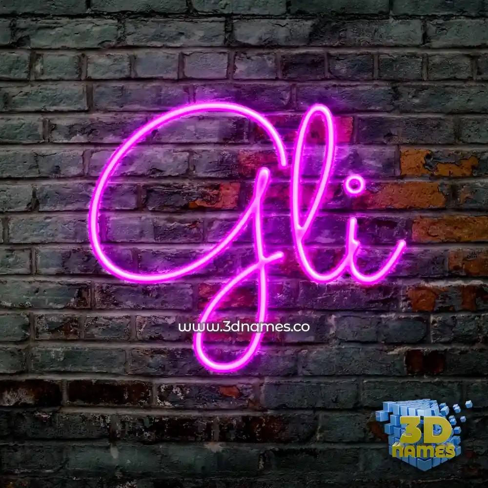 gli in Pink Neon style - 3D name wallpaper