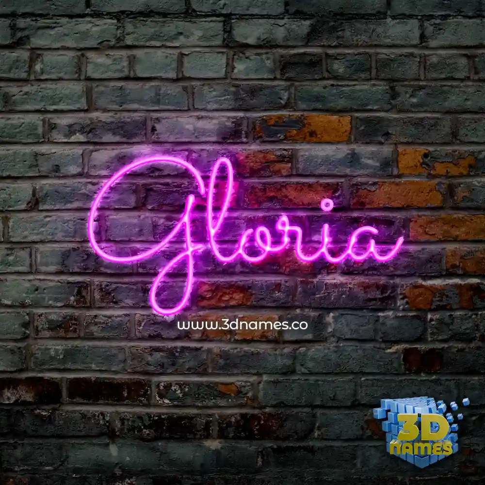 gloria in Pink Neon style - 3D name wallpaper