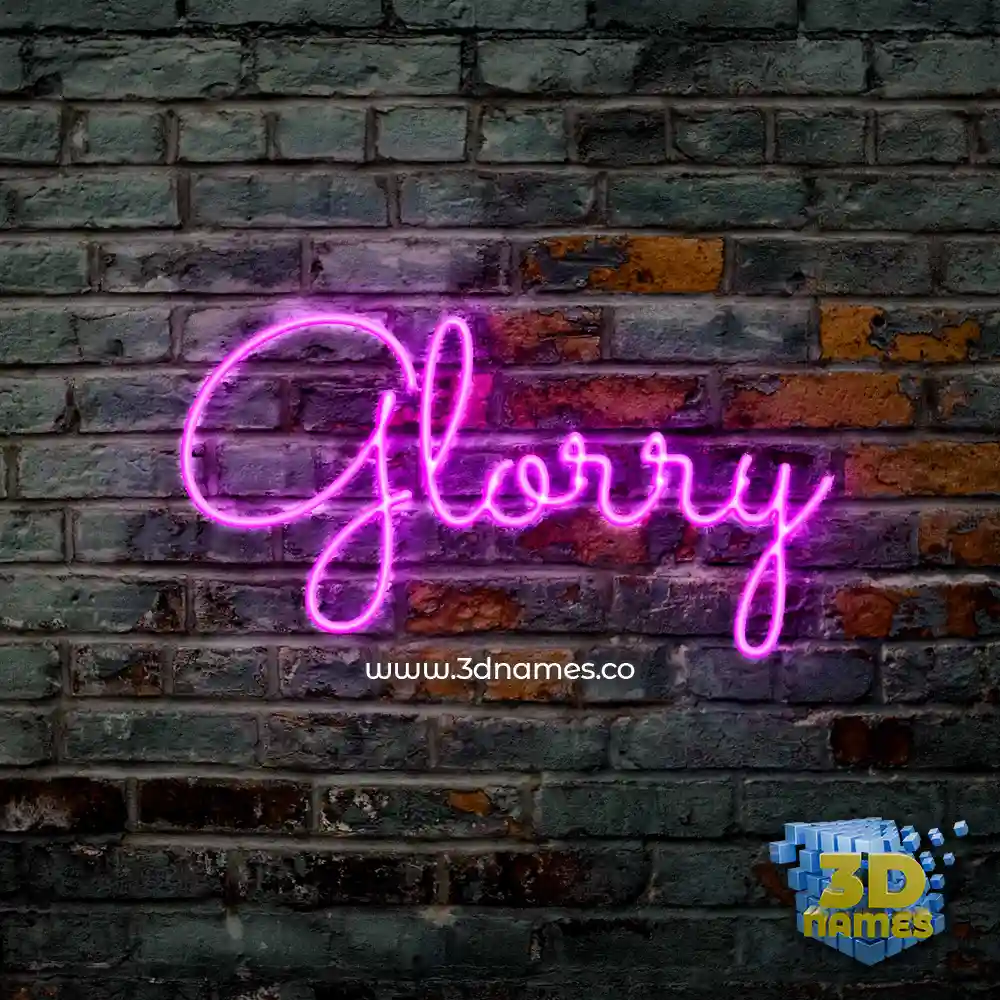 glorry in Pink Neon style - 3D name wallpaper