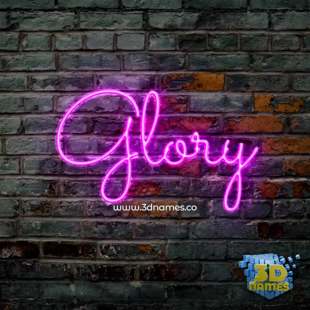 glory in Pink Neon style - 3D name wallpaper