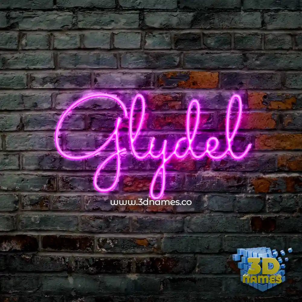 glydel in Pink Neon style - 3D name wallpaper