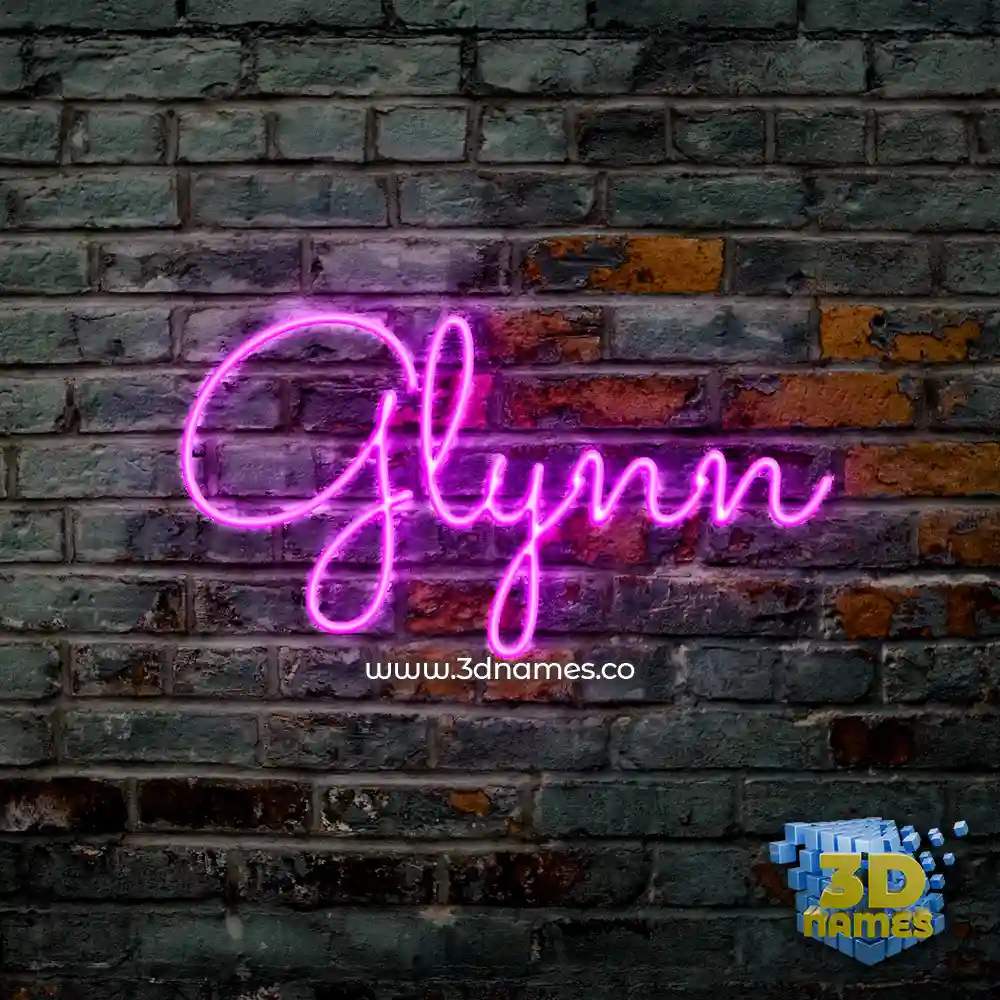 glynn in Pink Neon style - 3D name wallpaper