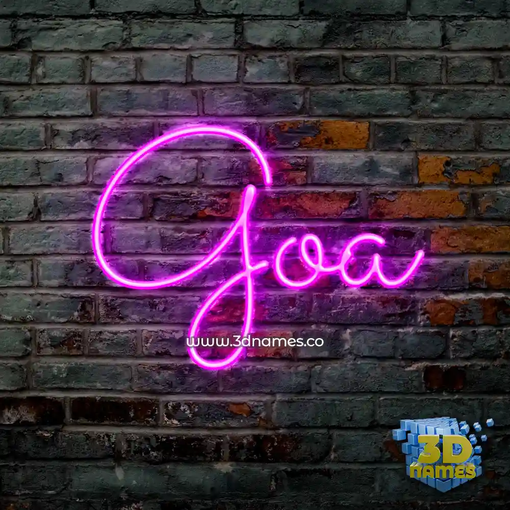 goa in Pink Neon style - 3D name wallpaper